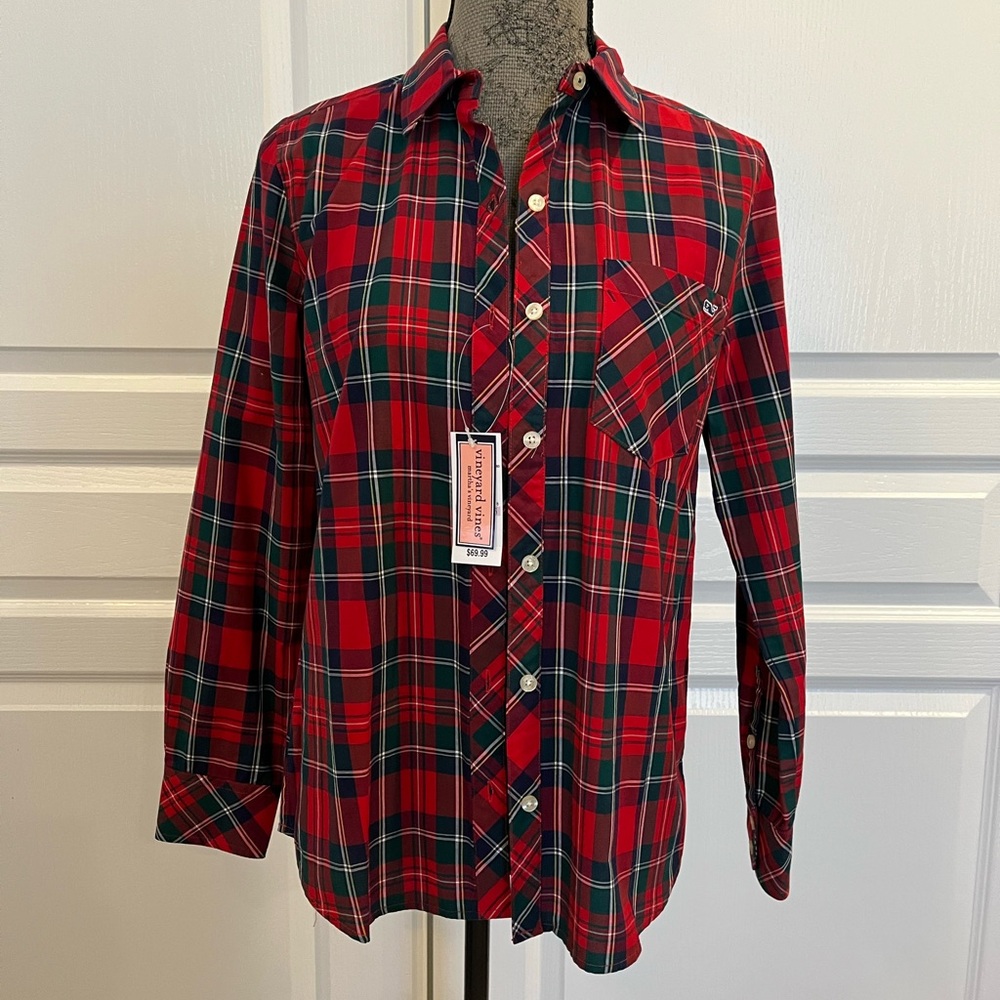 Vineyard Vines Red Plaid Shirt